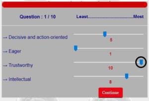 most Profile Questionnaire Insight Most option