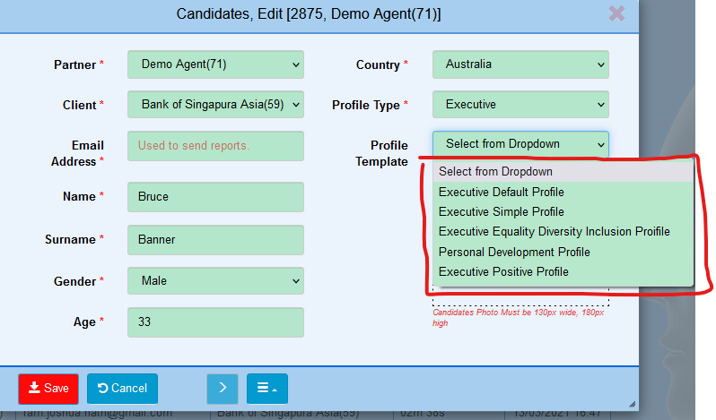 profile templates